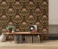 hallway featuring Arts and Crafts floral wallpaper with scrolling vines