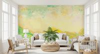Soft impressionism details visible on this landscape wall mural