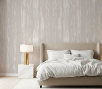 Gentle beige streaks wall mural styling a calm modern bedroom.