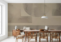 Dining room showcasing a beautiful shapes wall mural.