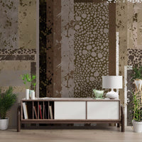 Textured elements featured in the Urban Patina Collage Abstract geometric Wall Mural.