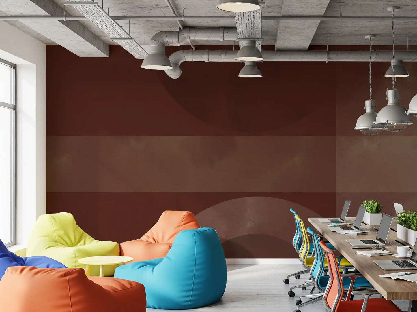 Subtle watercolor textures blending beautifully across this sienna wall mural