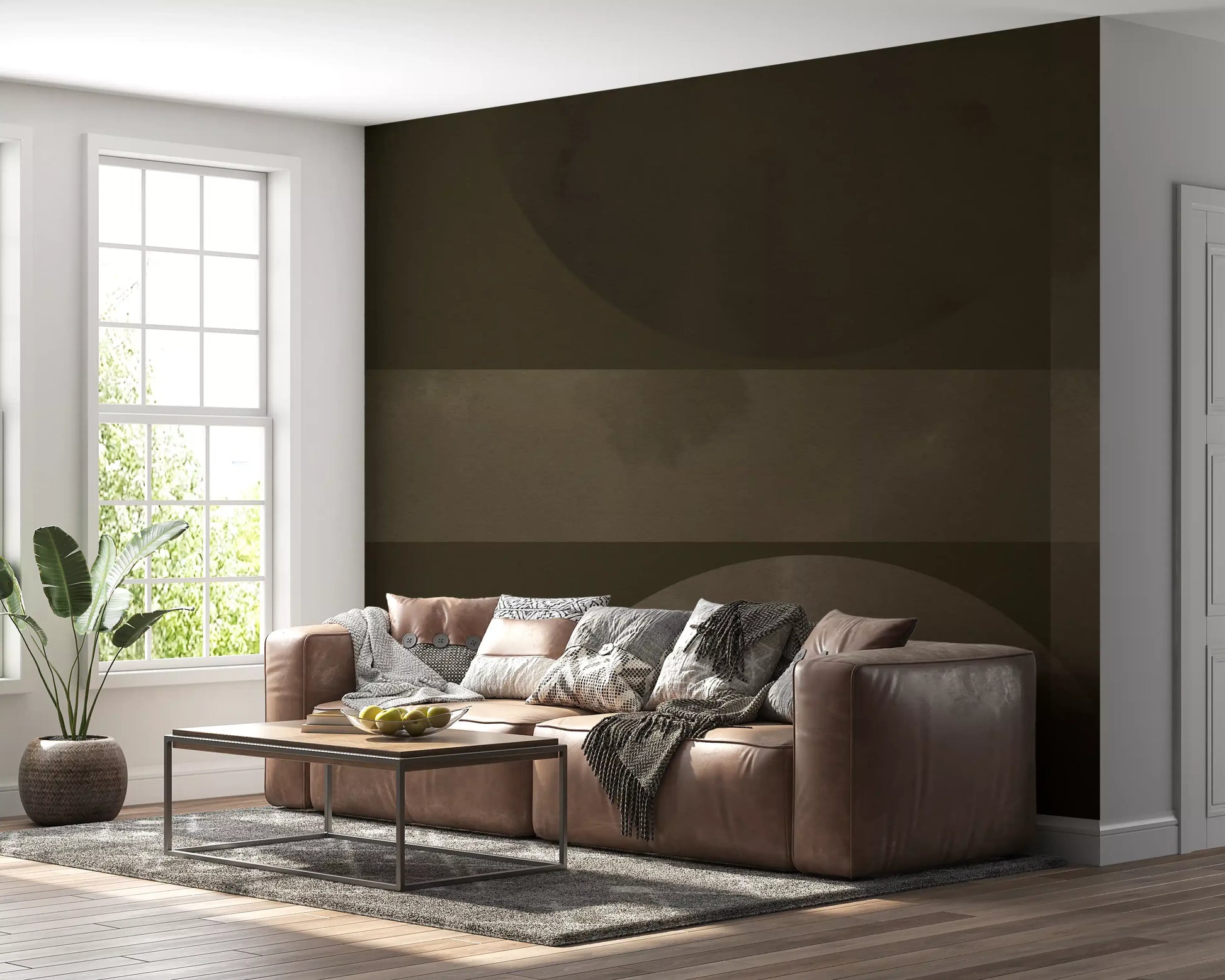 Viewing the details of this Muted Horizon Geometry abstract shapes Wall Mural.