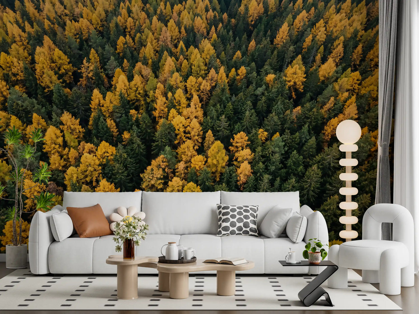 Aerial perspective beautifully captured on this Emerald inspired wall mural.