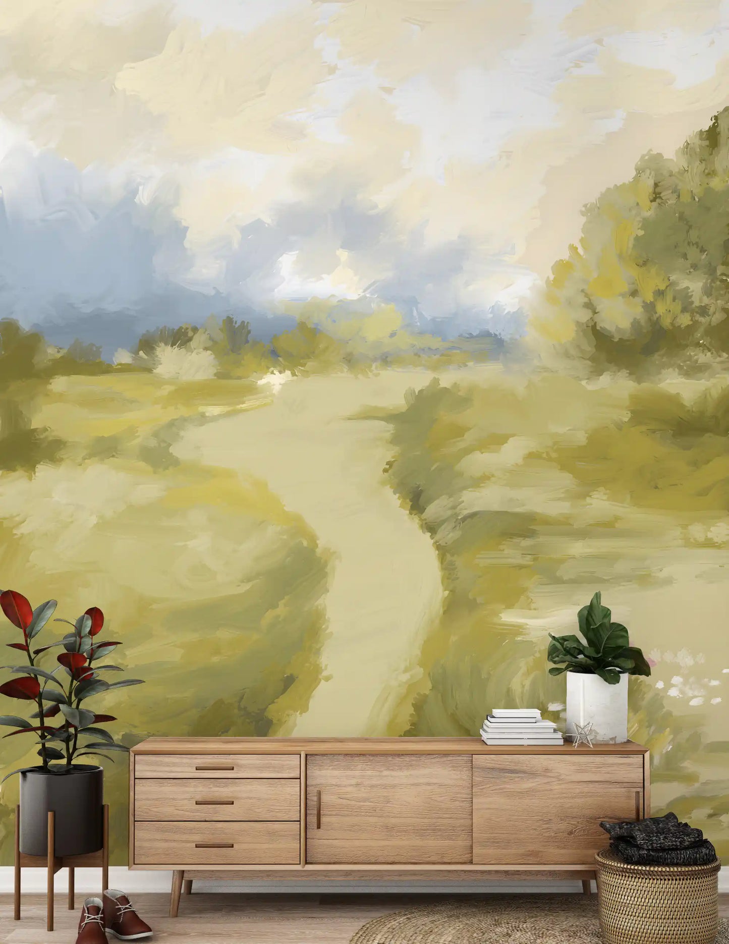Close up of the Soft Countryside painting oil impressionism wall mural textures