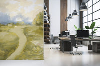 A winding dirt path featured within the impressionism wall mural scenery