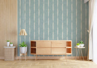 hallway area displaying this distressed cream stripes wallpaper.
