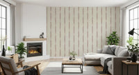 Bright lounge area enhanced by the subtle Nude Pink Stripes wallpaper aesthetic.