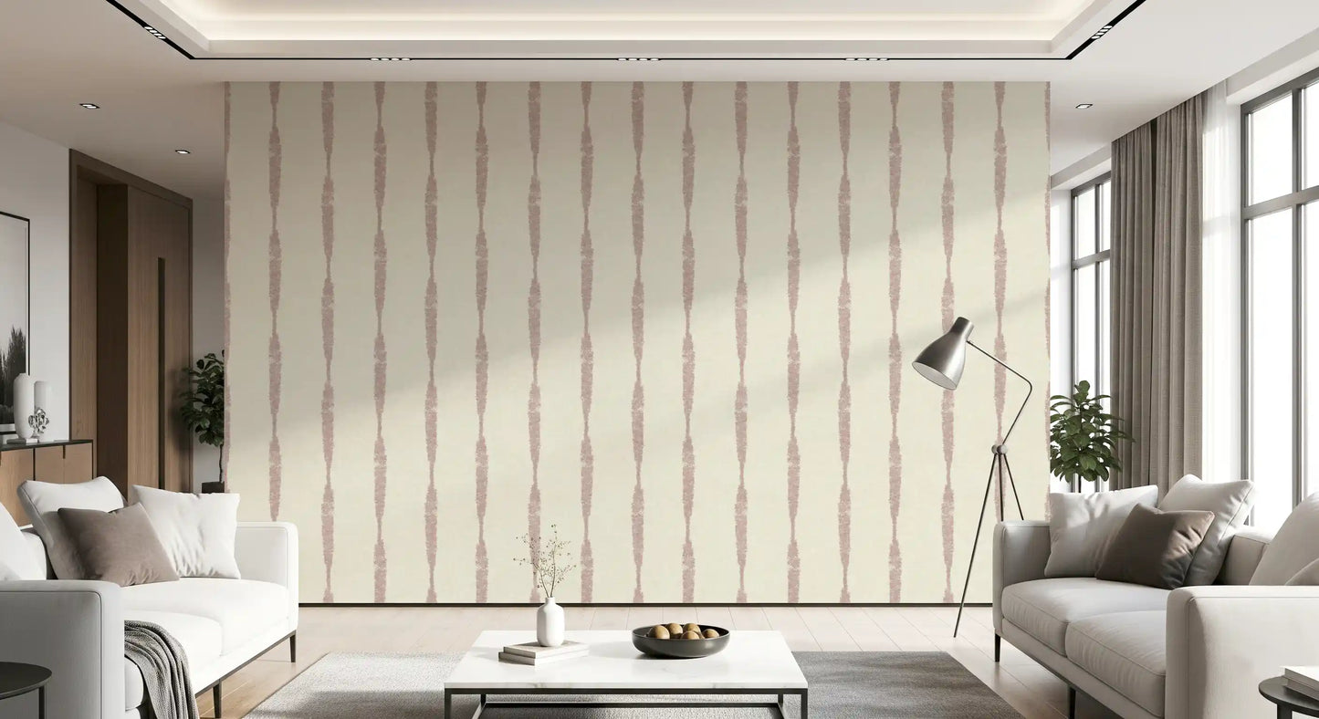 Soft pastel hues define the beautiful Textured Distressed Stripes wallpaper.
