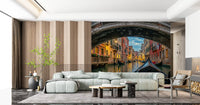 Twilight scenery from Venice suits this Hallway with rich wall mural depth.