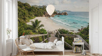 Island Steps wall mural showing a timber boardwalk down to turquoise water