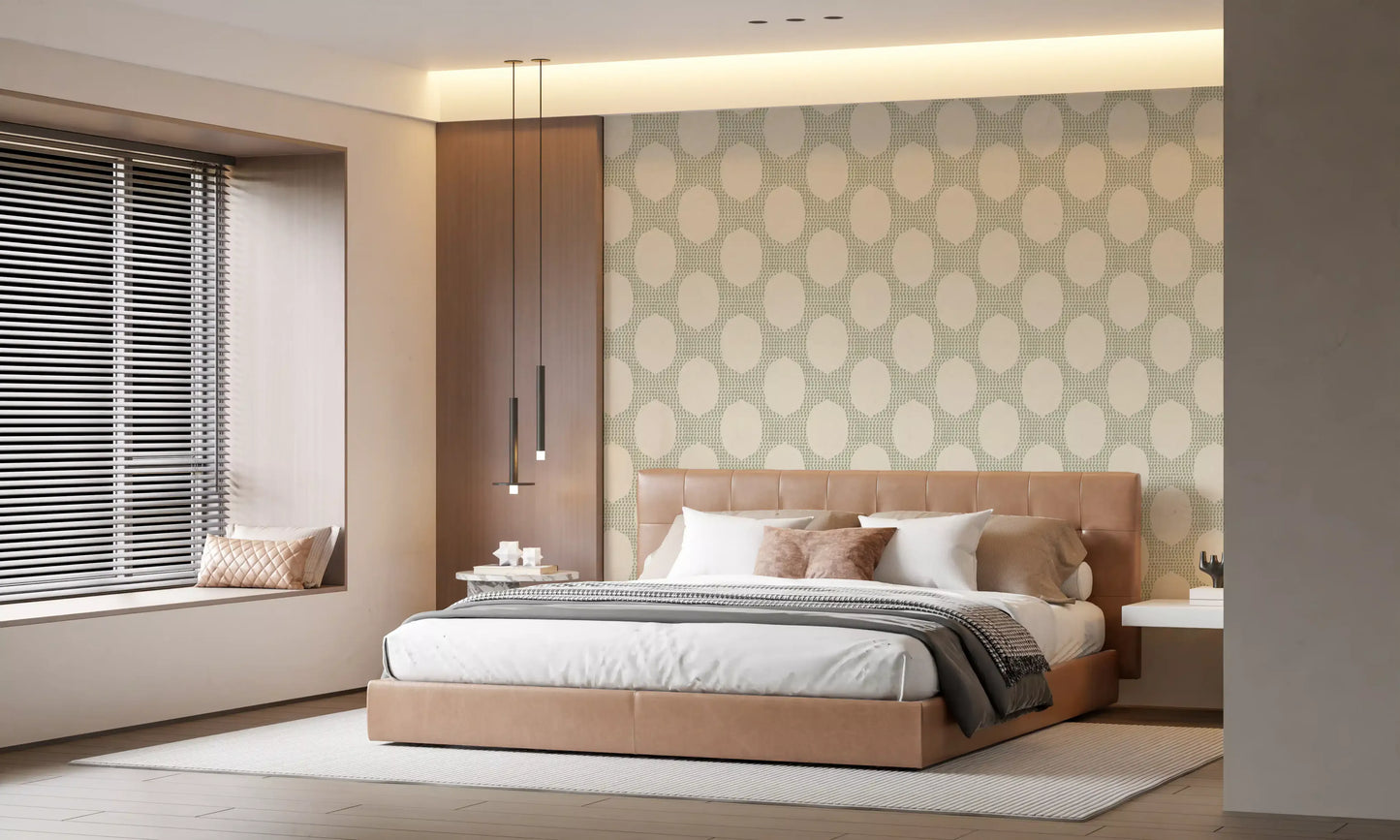 Beachy Boho Costal Green Mosaic Wallpaper⁠