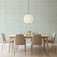 dining room atmosphere using the beautiful Pastel Blue Textured wallpaper.