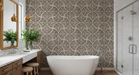 curved lines providing structure to this fan wallpaper