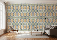 Vintage geometric elements embedded perfectly within this Deco wallpaper.