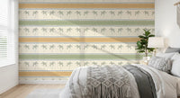 Marrakesh Orizzontal Striped Ornament Wallpaper emphasizing palm tree motifs.