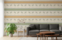 Marrakesh Orizzontal Striped Ornament Wallpaper enhancing a peaceful lounge setting.