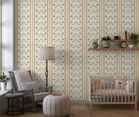 Charming nursery interior featuring a beautiful Marrakesh wallpaper.