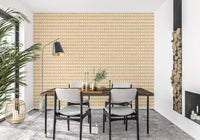 Moroccan tilework shapes the small ornament of this Zellige Cross Sand wallpaper.