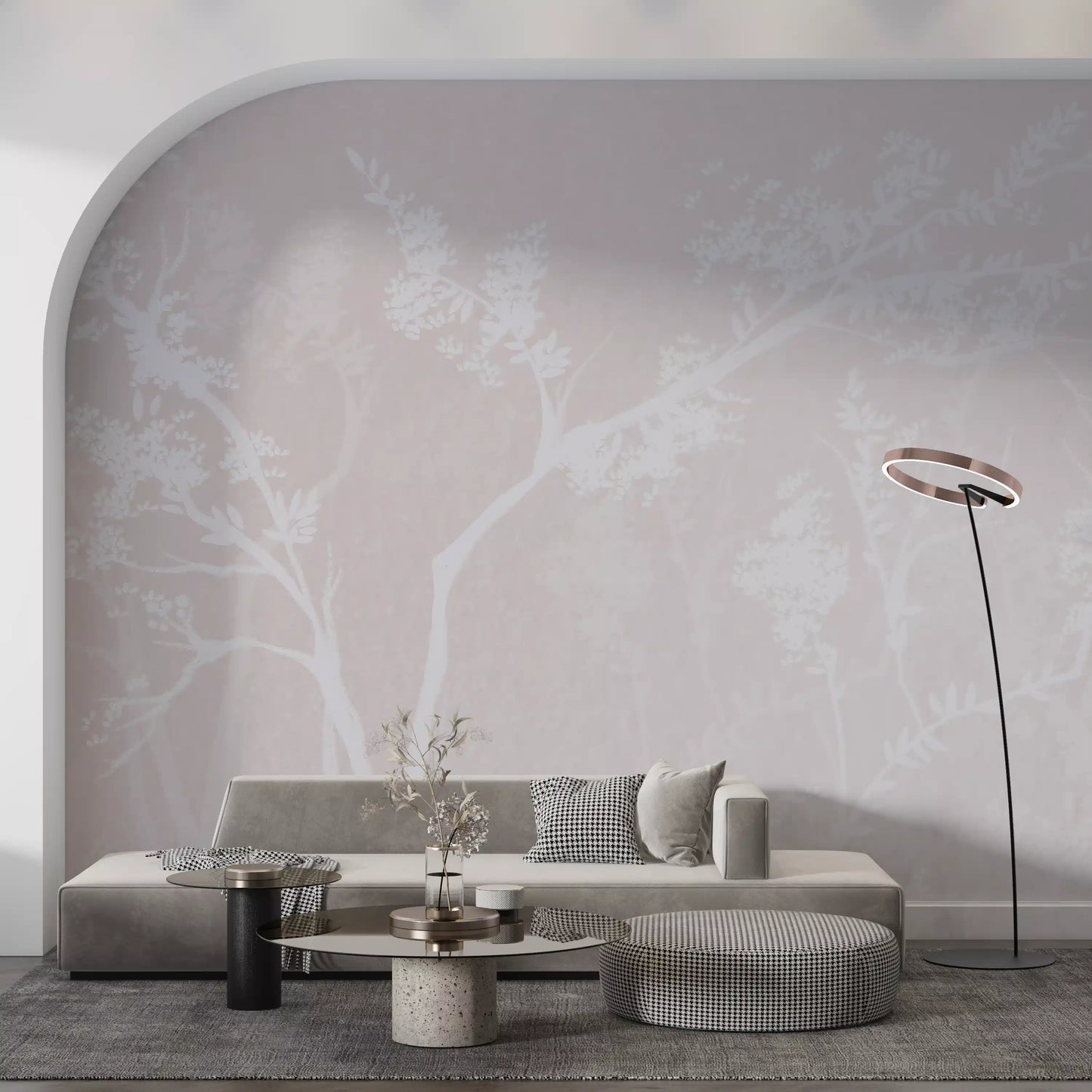 Muted Blossom Canopy Neutrals Wall Mural
