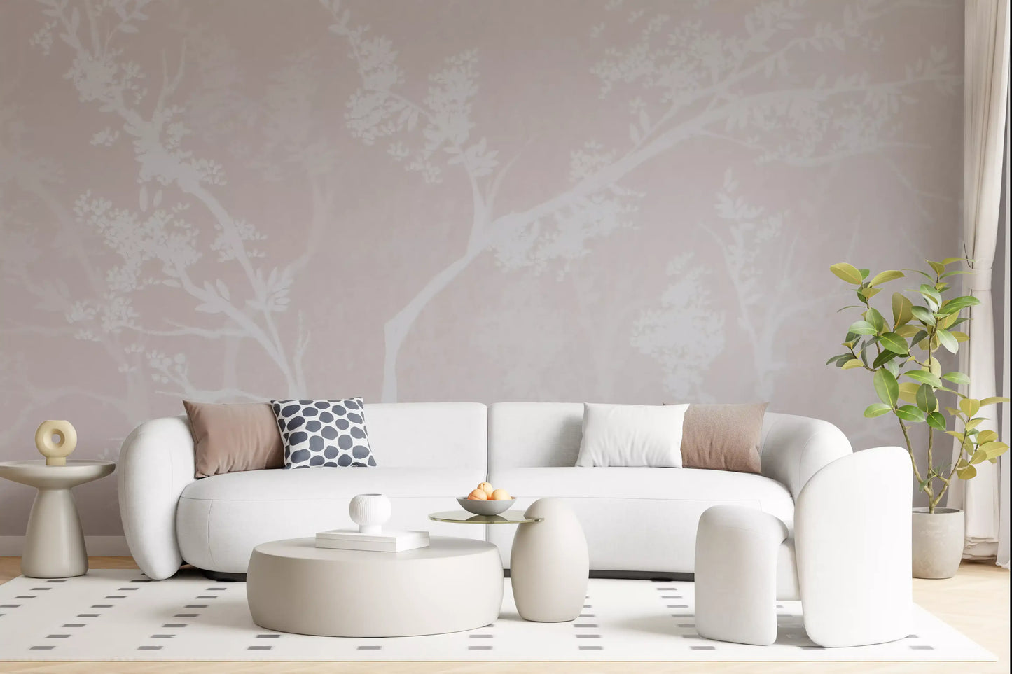 Muted Blossom Canopy Neutrals Wall Mural