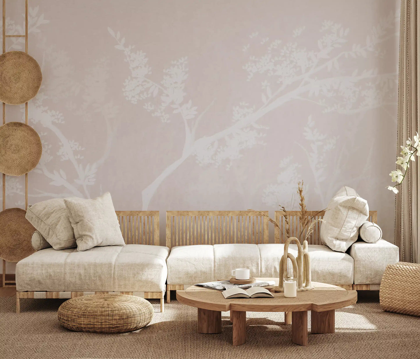 Muted Blossom Canopy Neutrals Wall Mural
