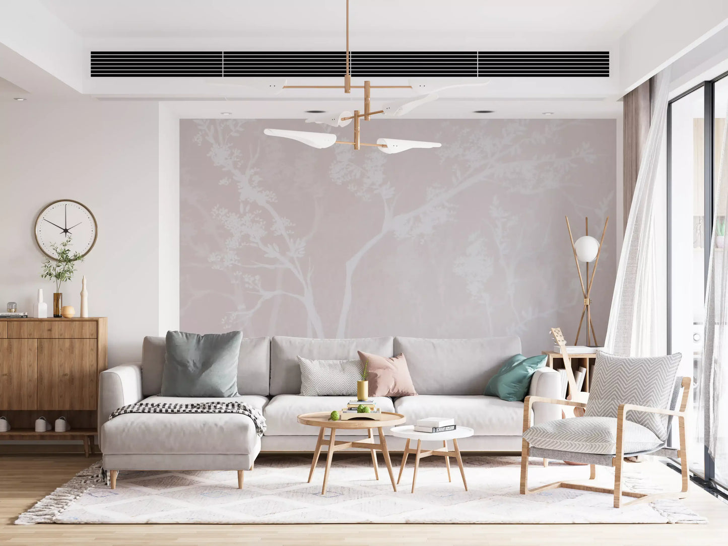 Muted Blossom Canopy Neutrals Wall Mural