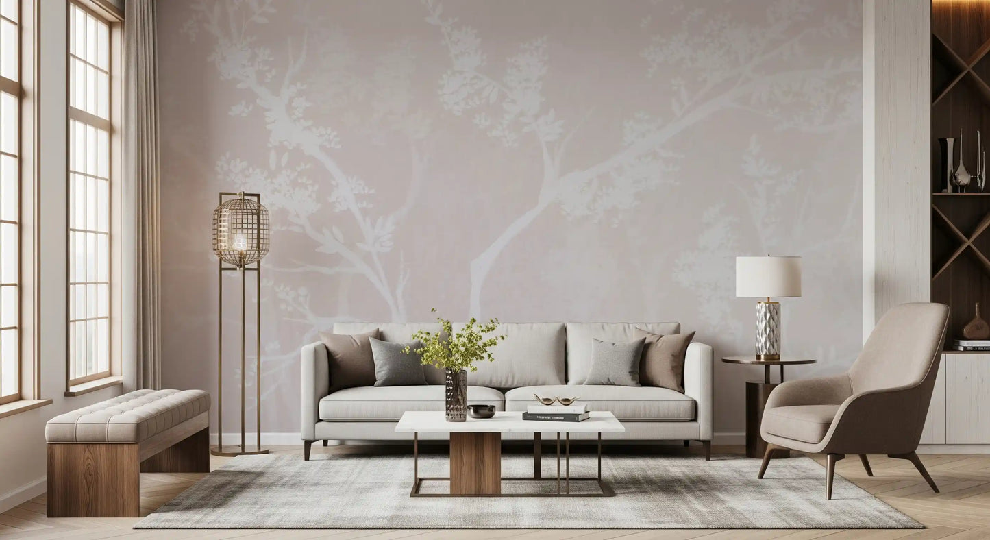 Muted Blossom Canopy Neutrals Wall Mural