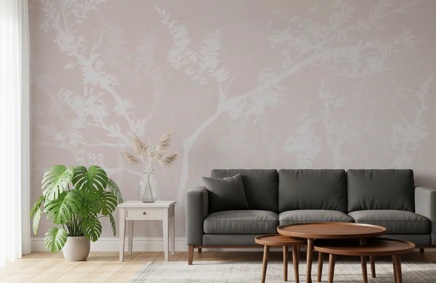 Muted Blossom Canopy Neutrals Wall Mural