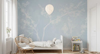 Kids bedroom gains an airy, hazy mood from this Ethereal Blossom wall mural.