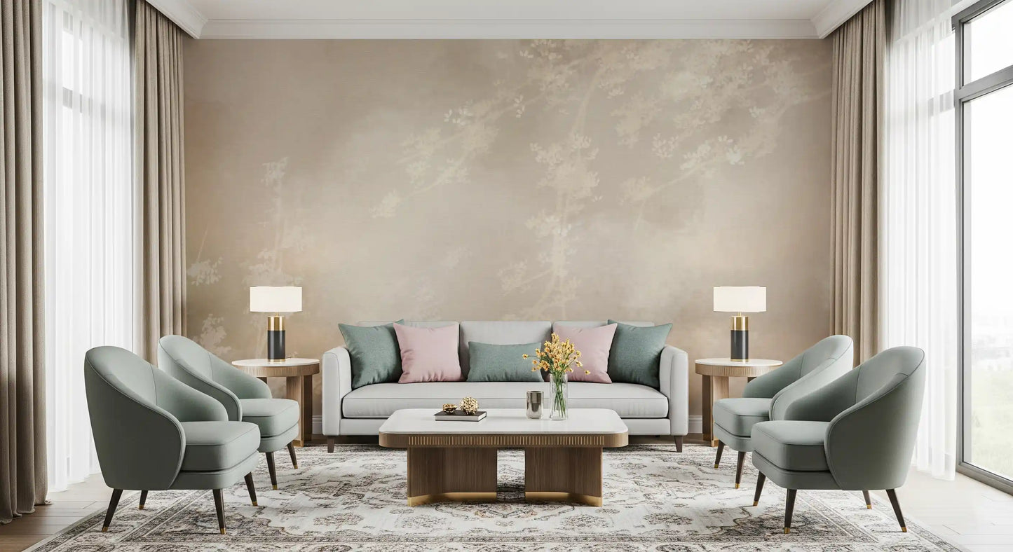 Ethereal Canopy Charm Misty Forest Abstract Landscape Wall Mural