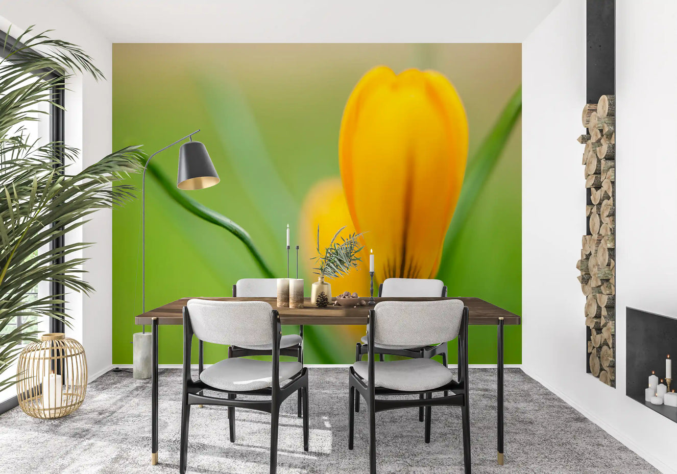 Golden Crocus Serenity Wall Mural