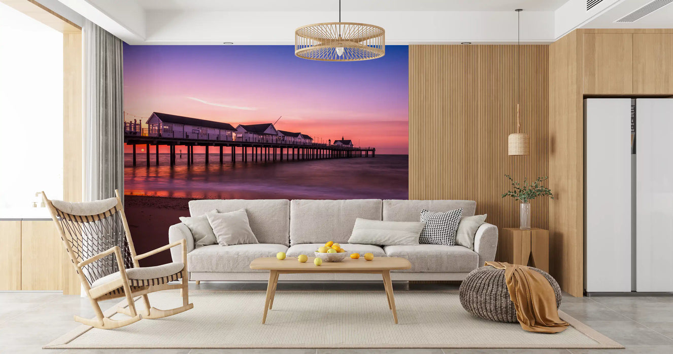 Sunset Pier Reverie Wall Mural