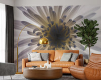 One huge chrysanthemum fills a lounge on the Luminous Petals wall mural