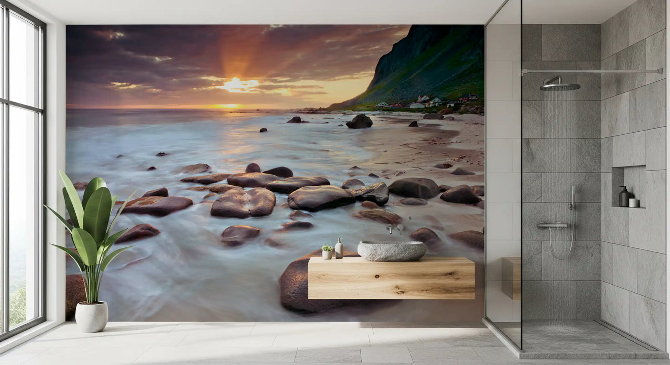 Coastal Sunset Serenity Wall Mural
