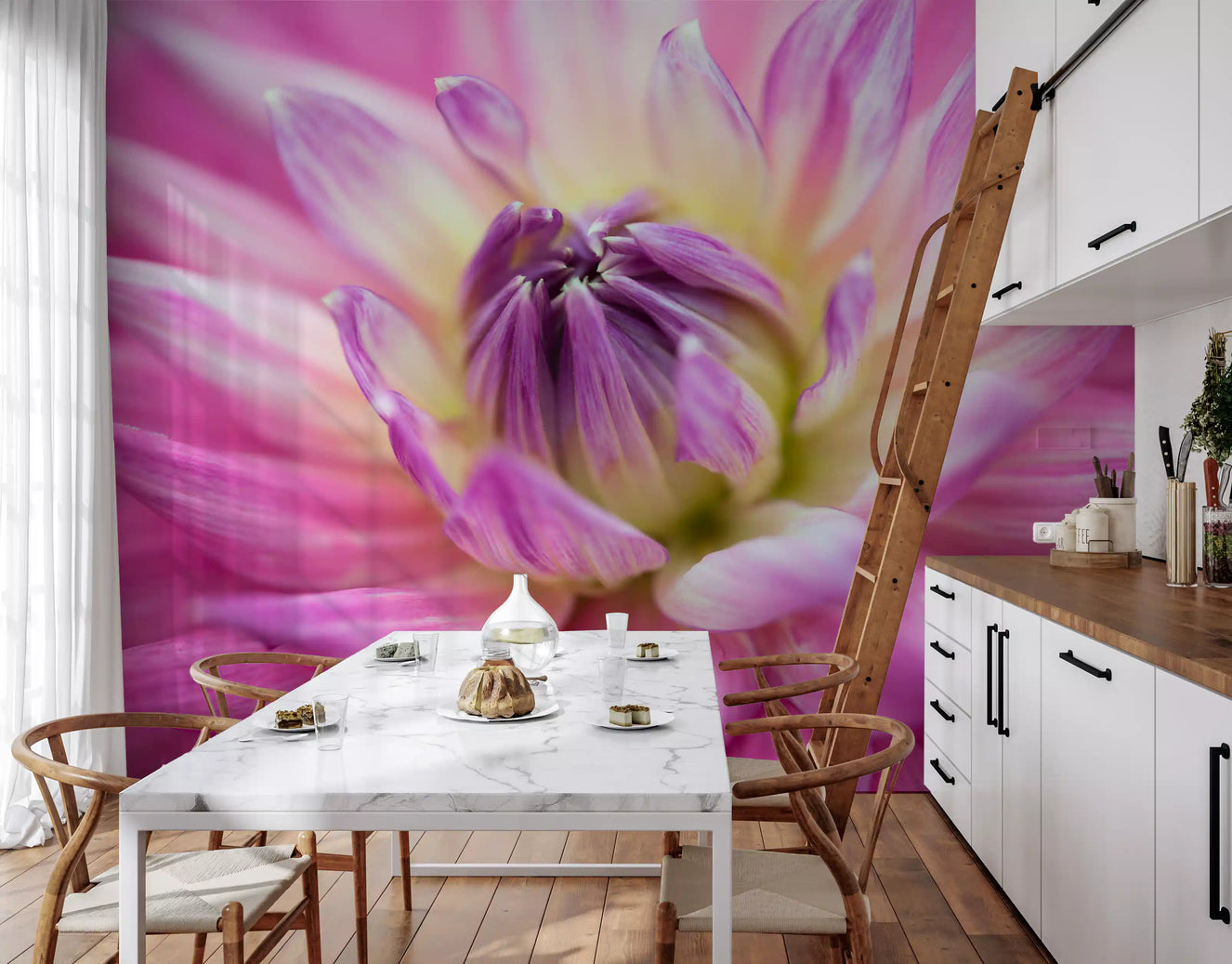 Vibrant Dahlia Blossom Wall Mural