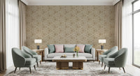 Small dots mark the points where triangles meet on this Boho Mudcloth wallpaper
