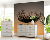 Calm dusk mood meets the Hallway via the Golden Hour Silhouette wall mural backdrop.