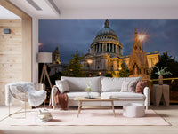 The famous St. Paul's dome rises in centre position on this Evening Glow wall mural.
