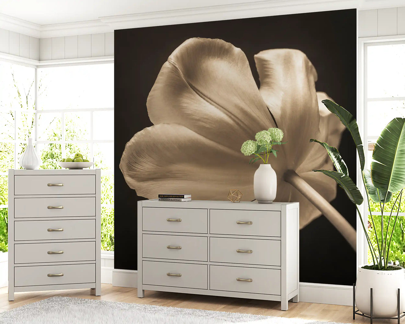 Ethereal Tulip Bloom Wall Mural