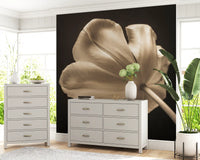 Veined petals stretch over a Hallay area via the Ethereal Tulip Bloom wall mural.