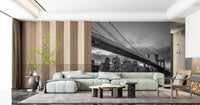 Cloudy sky weighs beside the lounge with this NYC Monochrome wall mural
