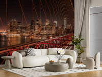 Red structural grids intersect prominently across the City wall mural.