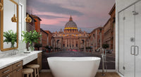Golden dome glow of this St Peter's wall mural forms the central focal point