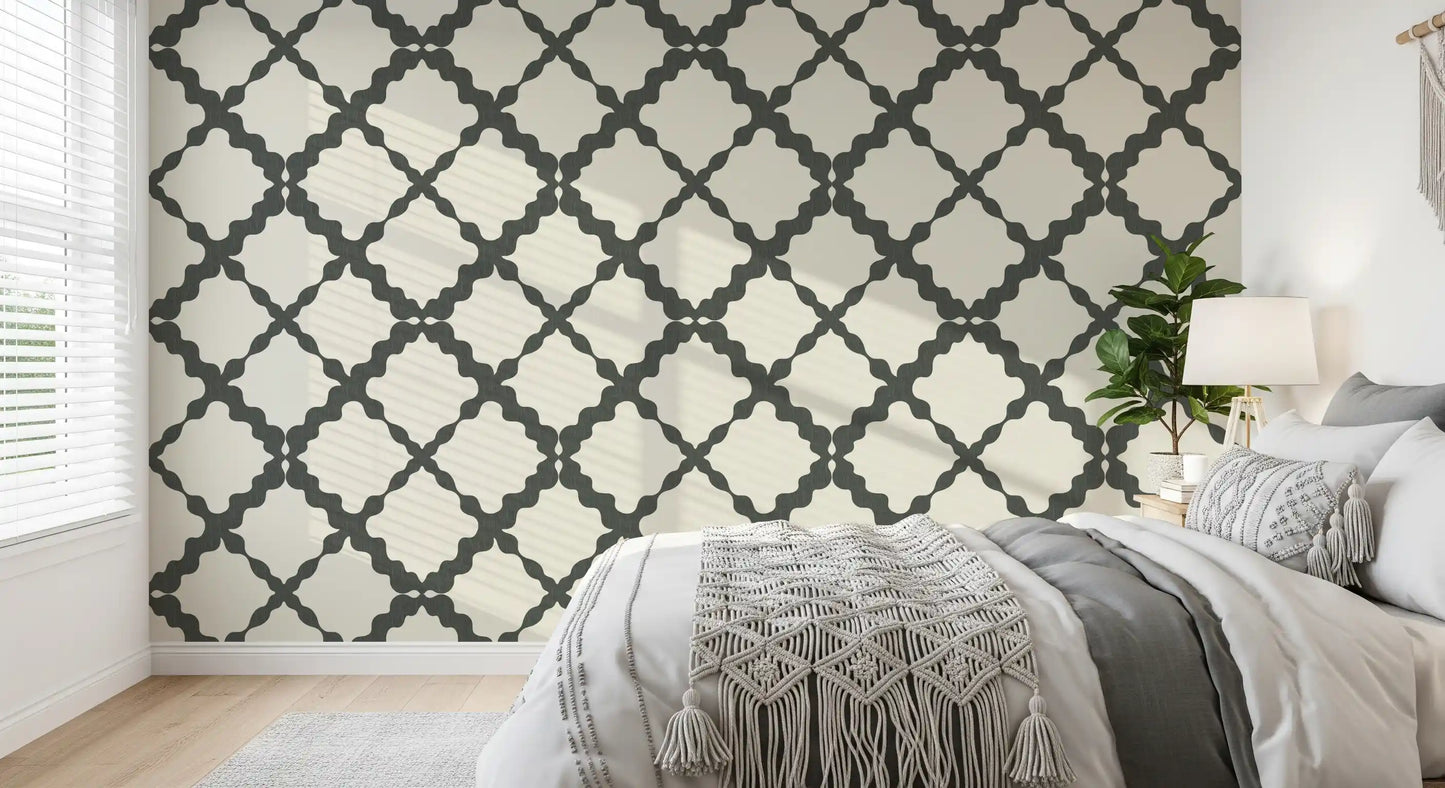 Looped pattern flows in clean repeats over the Lattice Trellis Modern wallpaper