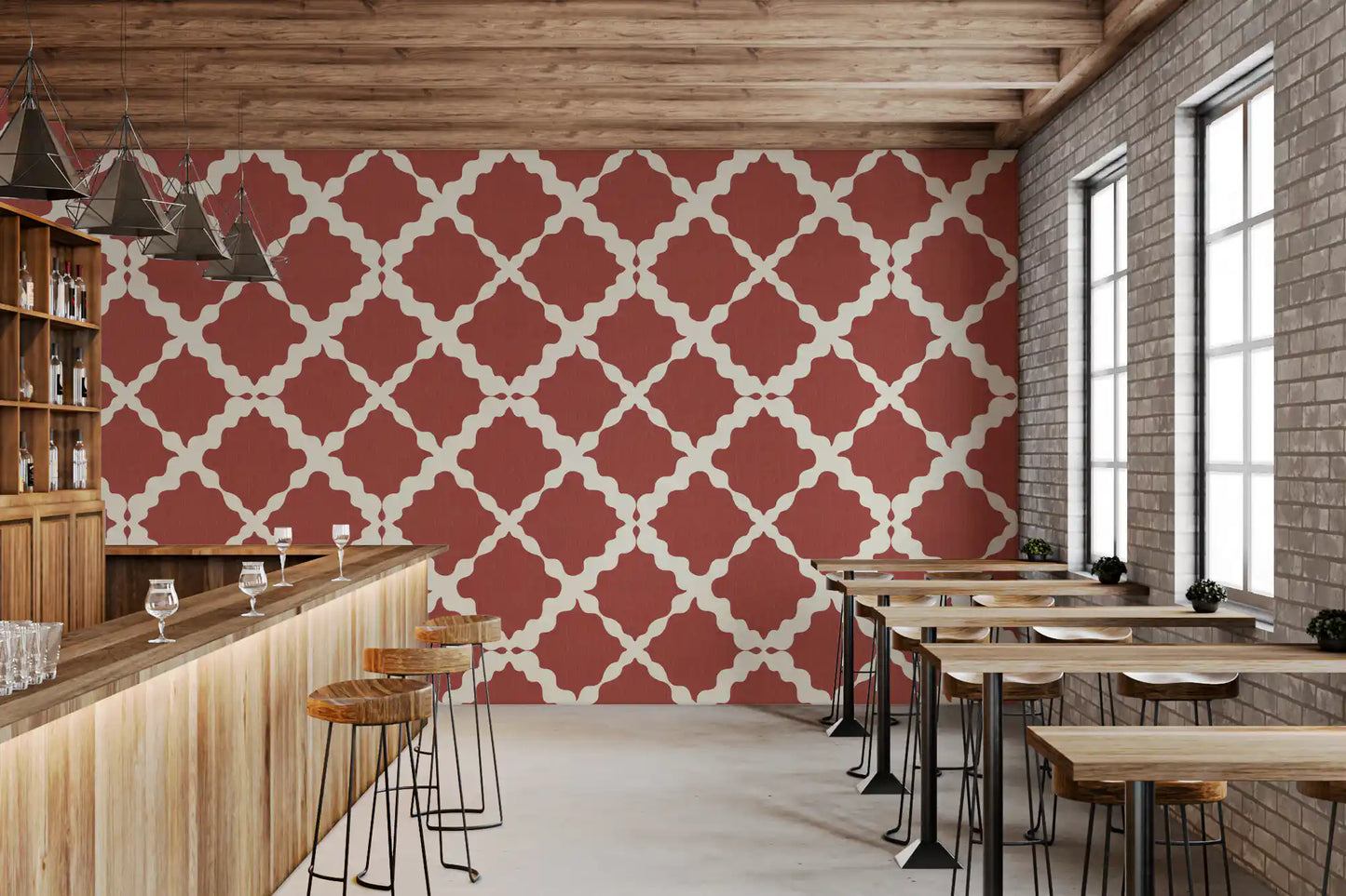 Textured Lattice Trellis Geometric Rust Minimalist Modern  Wallpaper⁠