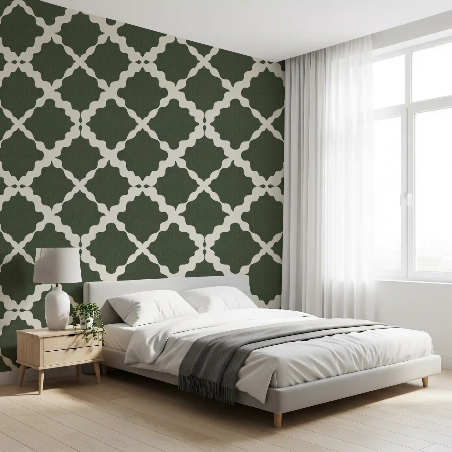 Interlocking wavy paths form a minimalist wallpaper repetition.