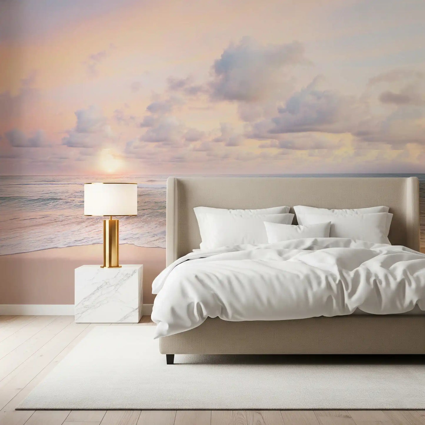 Peach Sky, Teal Sea Wall Mural