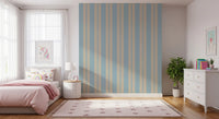 Wide vertical sections define the Scalloped wallpaper in a Kids bedroom.