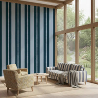 Rounded edges characterize this Scallop & Dot Vertical Harmony Wallpaper⁠